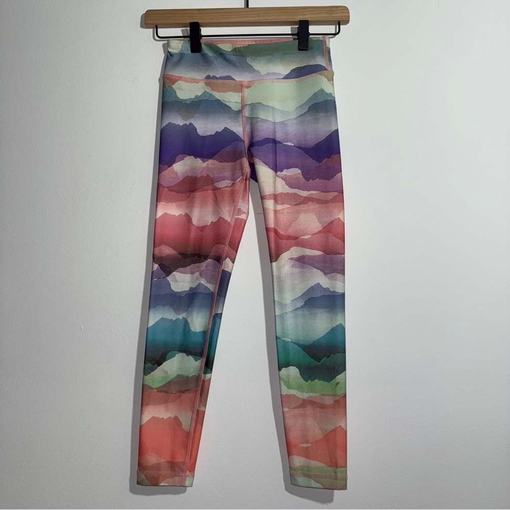 DSG Girls Performance Leggings Mountain‎ Print Multicolor Size Small 8-9